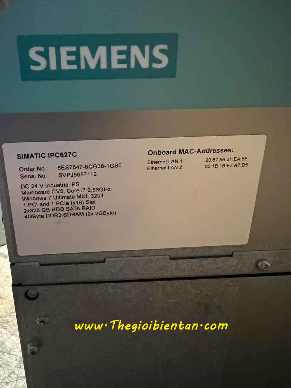 May tinh cong nghiep Siemens SIMATIC IPC627C 6ES7647-6CG36-1GB0